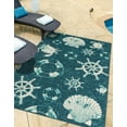 thumbnail image 1 of Unique Loom Outdoor Coastal Collection Area Rug - Marmaris (5' 3" x 8' Rectangle Navy Blue/Teal), 1 of 9