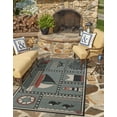 thumbnail image 1 of Unique Loom Outdoor Coastal Collection Area Rug - Nautiscape (7' 10" x 10' Rectangle Blue/Red), 1 of 9