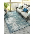 thumbnail image 1 of Unique Loom Outdoor Coastal Collection Area Rug - Okyanus (4' x 6' Rectangle Blue/Ivory), 1 of 6