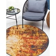 thumbnail image 1 of Unique Loom Outdoor Coastal Collection Area Rug - Okyanus (7' 1" Round Multi/Orange), 1 of 9
