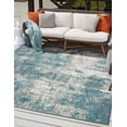 thumbnail image 1 of Unique Loom Outdoor Coastal Collection Area Rug - Okyanus (7' 10" Square Blue/Ivory), 1 of 7