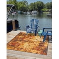 thumbnail image 1 of Unique Loom Outdoor Coastal Collection Area Rug - Okyanus (7' 10" Square Multi/Orange), 1 of 9