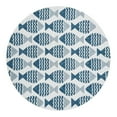 thumbnail image 1 of Unique Loom Outdoor Coastal Collection Area Rug - Pesci (10' Round Navy Blue/Ivory), 1 of 10