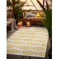 thumbnail image 1 of Unique Loom Outdoor Coastal Collection Area Rug - Pesci (7' 1" x 10' Rectangle Yellow/Ivory), 1 of 6