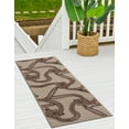 thumbnail image 1 of Unique Loom Outdoor Coastal Collection Area Rug - Seaknot (2' 7" x 12' Runner Beige/Blue), 1 of 9