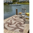 thumbnail image 1 of Unique Loom Outdoor Coastal Collection Area Rug - Seaknot (4' 1" x 6' 1" Rectangle Beige/Blue), 1 of 8