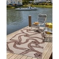 thumbnail image 1 of Unique Loom Outdoor Coastal Collection Area Rug - Seaknot (5' 1" x 8' Rectangle Beige/Blue), 1 of 9
