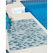 Unique Loom Outdoor Coastal Collection Area Rug - Shoal (4' 1" x 6' 1" Rectangle Blue/Navy Blue)