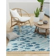 thumbnail image 1 of Unique Loom Outdoor Coastal Collection Area Rug - Shoal (5' 3" Square Blue/Navy Blue), 1 of 6