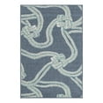 thumbnail image 1 of Unique Loom Outdoor Coastal Collection Area Rug - Tethered (4' x 6' Rectangle Navy Blue/Ivory), 1 of 12