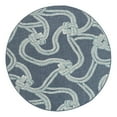 thumbnail image 1 of Unique Loom Outdoor Coastal Collection Area Rug - Tethered (7' Round Navy Blue/Ivory), 1 of 12