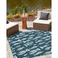 thumbnail image 1 of Unique Loom Outdoor Coastal Collection Area Rug - Whish (10'  Square Blue/Ivory), 1 of 9