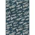 thumbnail image 1 of Unique Loom Outdoor Coastal Collection Area Rug - Whish (4' 1" x 6' 1" Rectangle Blue/Ivory), 1 of 8