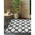 thumbnail image 1 of Unique Loom Outdoor Modern Collection Area Rug (12' Square Black and White), 1 of 6
