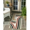 thumbnail image 1 of Unique Loom Outdoor Modern Collection Area Rug - Vibe (2' 7" x 12' Runner Multi/Black), 1 of 9