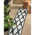 thumbnail image 1 of Unique Loom Outdoor Modern Collection Area Rug (2' x 6' 1" Runner Black and White), 1 of 6