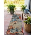 thumbnail image 1 of Unique Loom Outdoor Modern Collection Area Rug - Zephyr (2' x 8' Runner Multi/Brown), 1 of 8