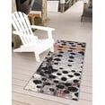 thumbnail image 1 of Unique Loom Outdoor Modern Collection Area Rug - Mira (2' x 8' Runner White and Black/Gray), 1 of 9