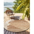 thumbnail image 1 of Unique Loom Outdoor Modern Collection Area Rug - Vertex (3' 1" Round Beige Brown/Light Brown), 1 of 9