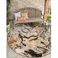 thumbnail image 1 of Unique Loom Outdoor Modern Collection Area Rug - Prism (3' 1" Round Multi/Beige), 1 of 9