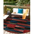 thumbnail image 1 of Unique Loom Outdoor Modern Collection Area Rug - Halo (3' 1" Round Multi/Black), 1 of 9
