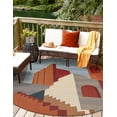 thumbnail image 1 of Unique Loom Outdoor Modern Collection Area Rug - Flux (3' 1" Round Multi/Burgundy), 1 of 9