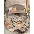 thumbnail image 1 of Unique Loom Outdoor Modern Collection Area Rug - Prism (4' 1" Round Multi/Beige), 1 of 9