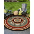 thumbnail image 1 of Unique Loom Outdoor Modern Collection Area Rug - Drift (4' 1" Round Multi/Black), 1 of 9