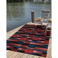 thumbnail image 1 of Unique Loom Outdoor Modern Collection Area Rug - Halo (4' 1" x 6' 1" Rectangle Multi/Black), 1 of 9