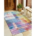 thumbnail image 1 of Unique Loom Outdoor Modern Collection Area Rug - Pulse (4' 1" x 6' 1" Rectangle Multi/Blue), 1 of 9