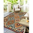 thumbnail image 1 of Unique Loom Outdoor Modern Collection Area Rug - Aura (4' 1" x 6' 1" Rectangle Multi/Brown), 1 of 9