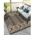 thumbnail image 1 of Unique Loom Outdoor Modern Collection Area Rug - Aero (5' 1" x 7' 1" Rectangle Charcoal/Yellow), 1 of 9