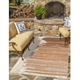 thumbnail image 1 of Unique Loom Outdoor Modern Collection Area Rug - Vertex (5' 1" x 8' Rectangle Beige Brown/Light Brown), 1 of 8