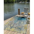 thumbnail image 1 of Unique Loom Outdoor Modern Collection Area Rug - Cove (5' 1" x 8' Rectangle Gradient Blue/Yellow), 1 of 9