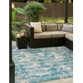 thumbnail image 1 of Unique Loom Outdoor Modern Collection Area Rug - Strive (7' 10" Square Aqua Blue/Yellow), 1 of 8