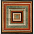 thumbnail image 1 of Unique Loom Outdoor Modern Collection Area Rug - Drift (7' 10" Square Multi/Black), 1 of 7