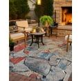 thumbnail image 1 of Unique Loom Outdoor Modern Collection Area Rug - Zephyr (7' 10" Square Multi/Brown), 1 of 9