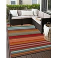 thumbnail image 1 of Unique Loom Outdoor Modern Collection Area Rug - Kinetic (7' 10" x 10' Rectangle Multi/Brown), 1 of 8