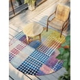 thumbnail image 1 of Unique Loom Outdoor Modern Collection Area Rug - Pulse (8' Round Multi/Blue), 1 of 9