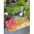 thumbnail image 1 of Unique Loom Outdoor Modern Collection Area Rug - Glide (8' Square Multi/Blue), 1 of 9