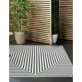 thumbnail image 1 of Unique Loom Outdoor Modern Collection Area Rug - Achromatic (10' Square White and Black), 1 of 6
