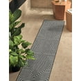 thumbnail image 1 of Unique Loom Outdoor Modern Collection Area Rug - Achromatic (2' 7" x 12' Runner Black and White), 1 of 6