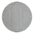thumbnail image 1 of Unique Loom Outdoor Modern Collection Area Rug - Achromatic (6' 1" Round White and Black), 1 of 11