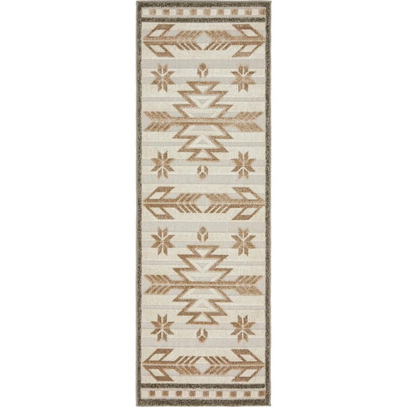 Unique Loom Albuquerque Indoor/Outdoor Rug, Light Brown (2' 0 x 6' 0)
