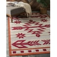 thumbnail image 1 of Unique Loom Outdoor Modern Collection Area Rug - Albuquerque (6' x 9' Rectangle Burgundy/Beige), 1 of 7