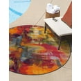 thumbnail image 1 of Unique Loom Outdoor Modern Collection Area Rug - Azera (2' 7" Round Multi/Blue), 1 of 11