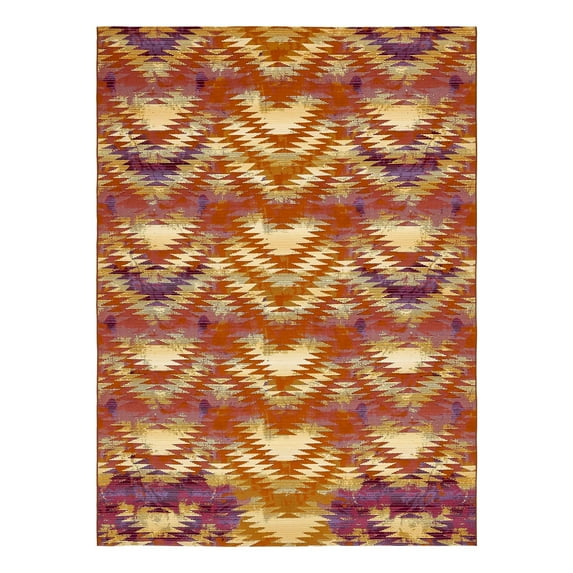 Unique Loom Outdoor Modern Collection Area Rug - Aztec (8' x 11' 4" Rectangle Red/Cream)