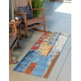 thumbnail image 1 of Unique Loom Outdoor Modern Collection Area Rug - Baja (2' 7" x 7' Runner Multi/Beige), 1 of 11