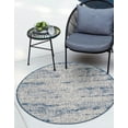 thumbnail image 1 of Unique Loom Outdoor Modern Collection Area Rug - Cartago (10' Round Blue/Ivory), 1 of 6