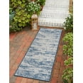 thumbnail image 1 of Unique Loom Outdoor Modern Collection Area Rug - Cartago (2' x 7' 10" Runner Blue/Ivory), 1 of 6